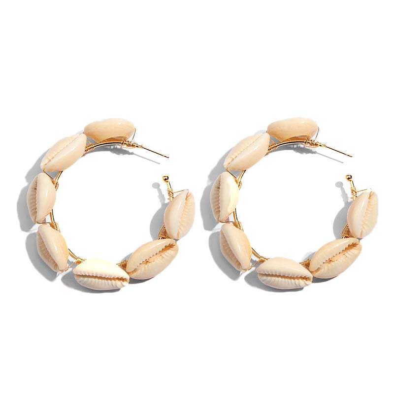 Conch Shell Hoop Earrings