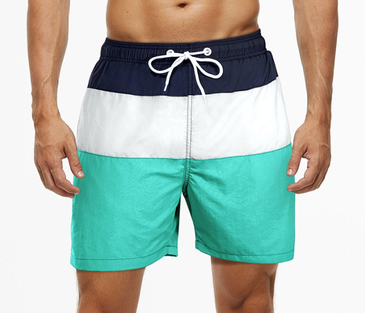 Men&#39;s Colorblock Teal Swim Shorts