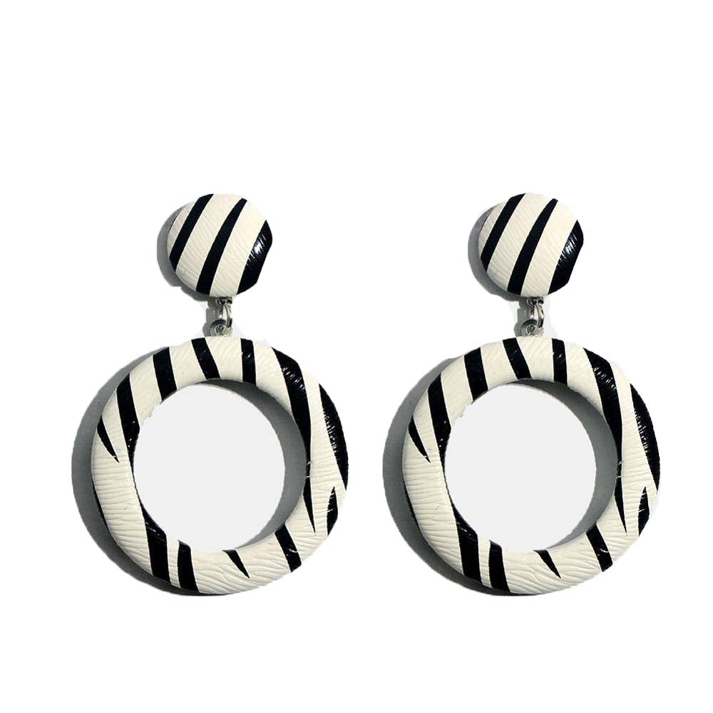 Zebra Print Drop Earrings